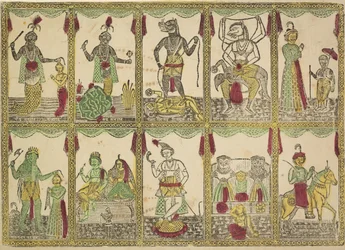 De Dasavatara, tien incarnaties van Vishnoe, 19e eeuw