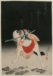 Arashi Rikan als Sanshichi Kurobei in het Stuk Natsu matsuri Naniwa Kagami