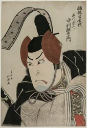 Acteur Nakamura Utaemon III (Shikan) als Ishikawa Goemon bij de Slag van Okehazama (Okehazama Gassen)