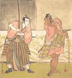 De acteur Sakata Hangoro II en de acteur Matsumoto Koshiro IV