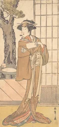 De acteur Segawa Kikunojo de Derde als een Oiran, ca. 1780