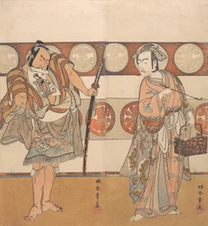 De acteurs Ichikawa Yaozo III en Nakamura Sukegoro II, ca. 1791