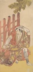 De vierde Matsumoto Koshiro als een outlaw die naar een houten Ninsogaki kijkt, ca. 1779-83