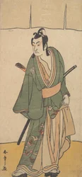De Tweede Ichikawa Monnosuke in de rol van Soga no Juro Sukenari, 2e maand, 1785