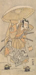 De Tweede Nakamura Juzo als een Samurai, 1773 of 1774