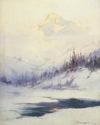 Winterochtend, Mount McKinley, Alaska