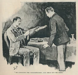 Hij wikkelde de zakdoek af en stak zijn hand uit, 1892
