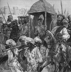 Napier, In Volledig Uniform, Werd In Hyderabad Gedragen in een Magnifieke Palankijn, 1902