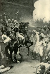 Roberts heeft zijn charger door het hoofd geschoten bij Bulandshair, 1901