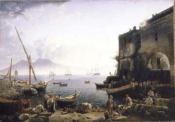 Uitzicht op Napels, de Santa Lucia-kade