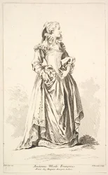 Oude Franse mode, uit Recueil de diverses figures étrangères