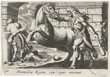 Hercules temt de paarden van Diomedes