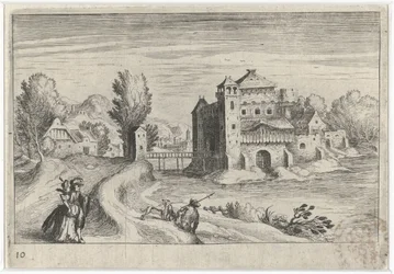Rivierlandschap met een kasteel