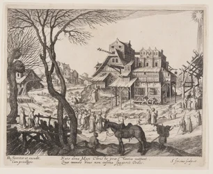De aanbidding van de Wijzen, uit Landschappen met scènes uit het leven van Christus