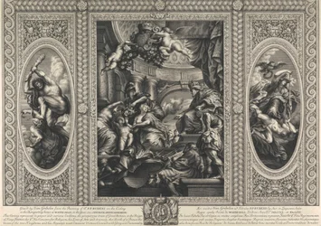 Het plafond van het banketgebouw in Whitehall: De unie van de kronen van Engeland en Schotland