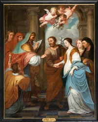 Parochiekerk (Parochiekerk Sint-Eligius). Simon De Pape. Verloving van de Maagd. 17e eeuw.