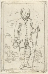 Oude man met wandelstok
