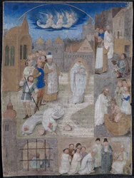 Blad uitgesneden uit een brevier van Karel de Stoute en Margaretha van York