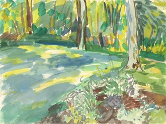 Tuin en moeras, 2018 (aquarel op papier)