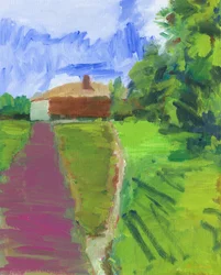 Paden naar huizen, 2024 (olieverf op paneel)