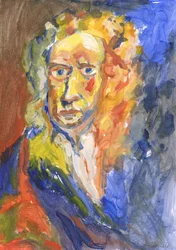 Sir Isaac Newton, 2023 (acryl op papier)