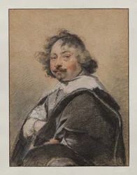 Portret van een man in profiel, naar links gedraaid