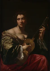 Vrouw die gitaar speelt, ca. 1618