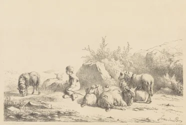 Herder en schapen
