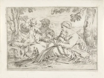 Heilige Familie met Elisabet en de jonge Johannes de Doper