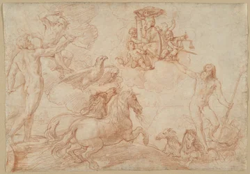 Jupiter, Neptunus en Pluto brengen eer aan het wapen van kardinaal Borghese