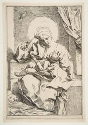 Madonna en Kind met een vogel, ca. 1635-1636