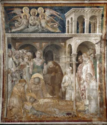 Fresco van het leven van Sint Martinus. De dood van Sint Martinus