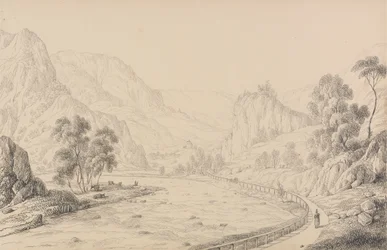 Album van 30 Zichten in Tirol en Italië: Tussen Brixen en Klausen - Tirol, 27 Okt. 1840