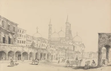 Album van 30 Zichten in Tirol en Italië: Kerk van Sint Antonio - Padua 3.r Nov.r 1840