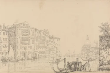 Album van 30 Zichten in de Tirol en Italië: Zicht op het Grote Kanaal 9 Nov. 1840