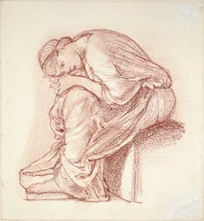 Zittende figuur van een vrouw, eind 19e eeuw