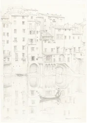 Een uitzicht op de Arno, Florence