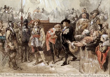 Karel I verlaat Westminster Hall na zijn proces, 1870