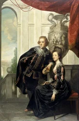 Sir Watkin Williams-Wynn en Lady Henrietta Williams-Wynn zijn vrouw, in masker kostuum