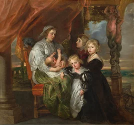 Deborah Kip, vrouw van Sir Balthasar Gerbier, en haar kinderen