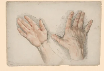 Twee studies van een rechterhand