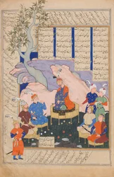 Luhrasp Hoort van de Terugkerende Paladijnen van de Verdwenen Kai Khusrau, Folio...