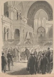 De begrafenis van Gioacchino Rossini. De wijding in de Kerk van de Heilige Drie-eenheid