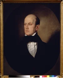 Portret van de Russische schrijver en filosoof Piotr Iakovlevitch Tchaadaiev