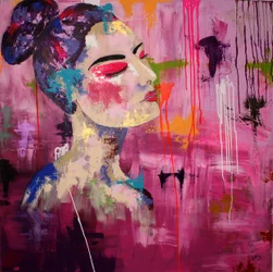 Abstract roze portret