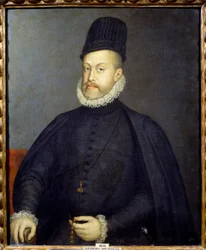 Portret van koning Filips II van Spanje (1527-1598). Schilderij van Sofonisba Anguissola of Anguisciola (1540-1625)