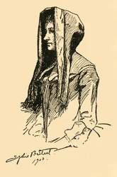 Een camletkap, genomen van een origineel kledingstuk, ca. 1702, 1903, 1937