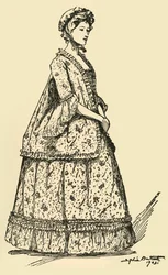 Afbeelding van een korte Watteau sacque gedragen over een onderrok, ca. 1750-1800, 1903, 1937.