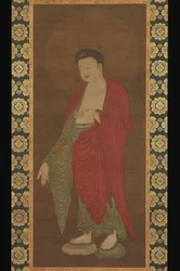 Boeddha Amitabha die afdaalt uit zijn Pure Land
