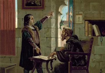 Christoffel Columbus in het klooster van La Rabida, 1490s